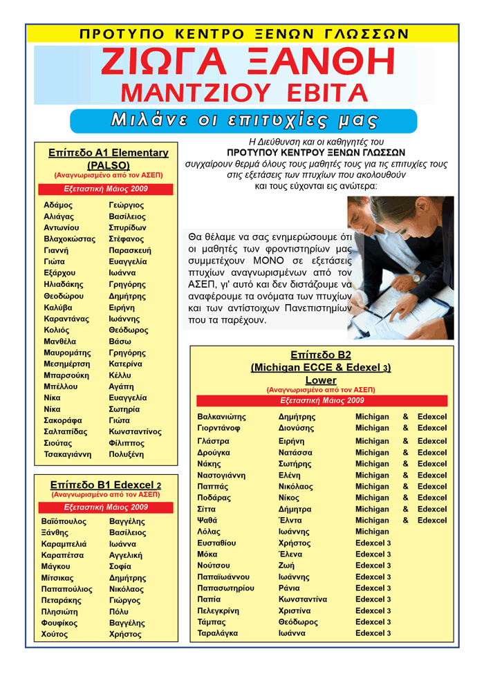 ΠΡΟΤΥΠΟ ΚΕΝΤΡΟ ΞΕΝΩΝ ΓΛΩΣΣΩΝ   ΖΙΩΓΑ ΞΑΝΘΗ - ΜΑΝΤΖΙΟΥ ΕΒΙΤΑ