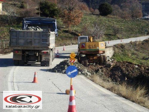 Καθίζηση στο δρόμο στο ύψος της Τρυγώνας