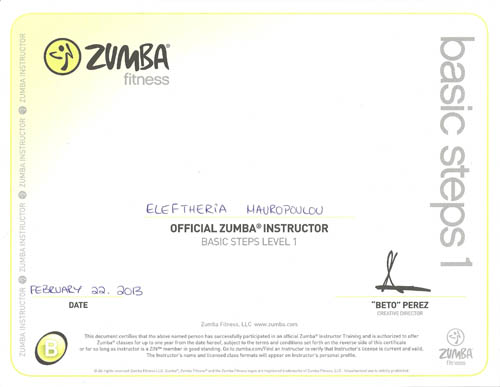 Zumba pistopoihsh vasilopoulou n