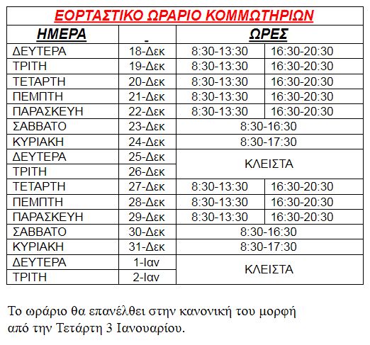 orario kommotirion 2017S